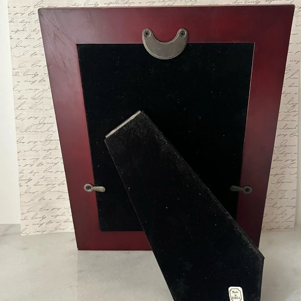 Vintage wooden pewter frame